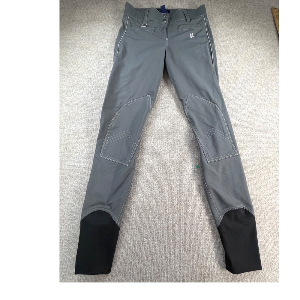 B Vertigo Womens Gray Full Seat Equestrian Riding Breeches Pants USA 24 GB 10
